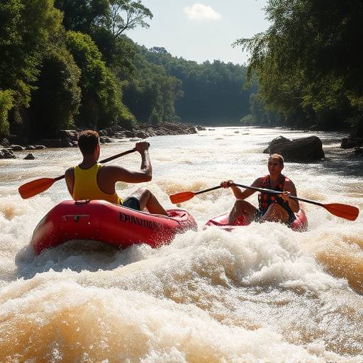 Jinja, Uganda, known for its white water rafting on the Nile River