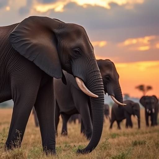 Queen Elizabeth National Park savanna with elephants grazing